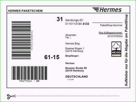 gratis paketaufkleber hermes|paketschein zum ausdrucken Hermes.